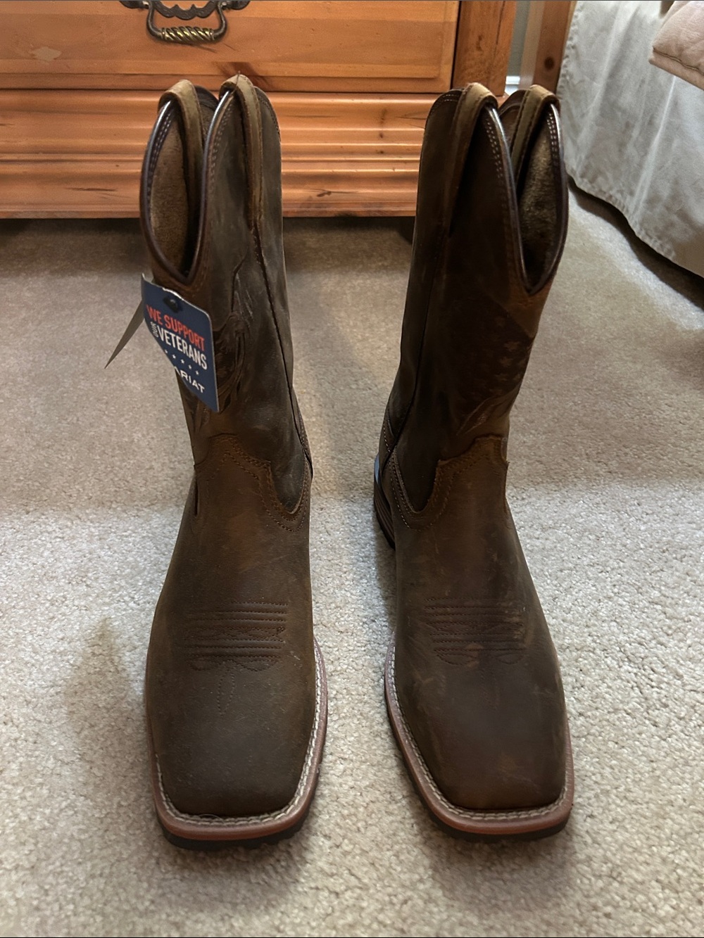 Ariat Brown Leather Men's Western Work Boots